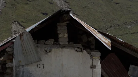 Tragic memory broken, collapsed house kedarnath 스톡 동영상 123270384