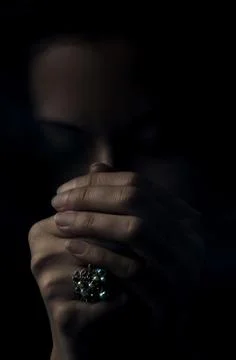 Tragic prayer Stock Photos