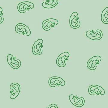 Tragus piercing earring line vector seamless pattern Stock Illustration