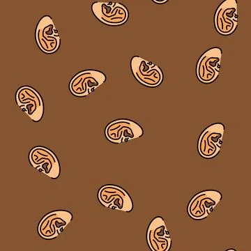 Tragus piercing earring vector seamless pattern Stock Illustration