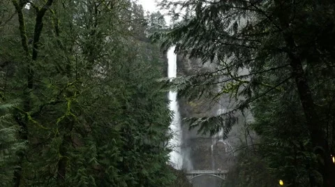 Trail 441 Oregon - Multhomah Falls Stock Footage 59585051