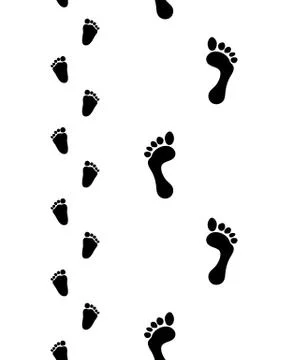 Trail of bare feet Stock Illustration