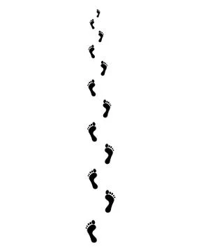 Trail of bare feet Stock Illustration