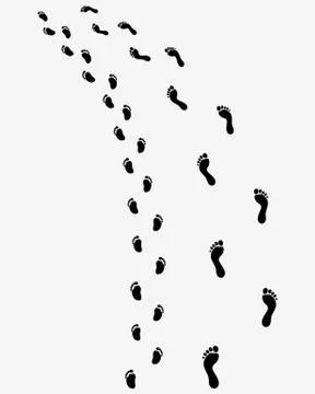 Trail of  bare feet Stock Illustration