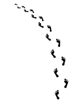 Trail of bare footsteps Stock Illustration