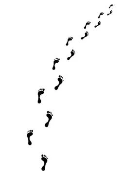 Trail  bare footsteps Stock Illustration