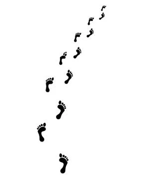 Trail of bare footsteps Stock Illustration