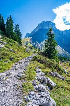 On the trail in the Bernese Alps Stock Photos