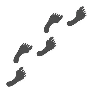 Trail of black human bare footsteps Stock Illustration