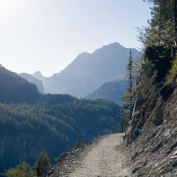 Trail on a cliff Stock Photos