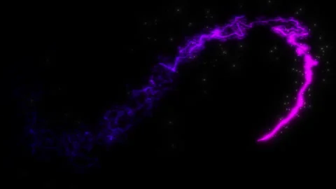 A trail of colored particles writing out figures on a black background Stock Footage 302812039