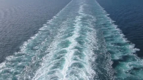 The trail of a cruise ship. Stock Footage 148029212