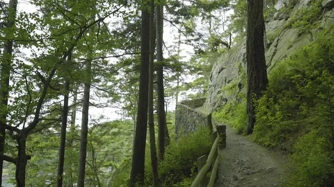 Trail in Deception Pass Bridge State Park Washington Stock Footage 73527127