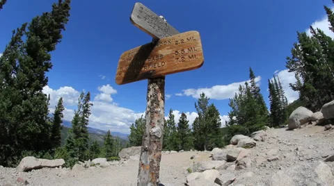 Trail Direction Sign Stock Footage 33578860