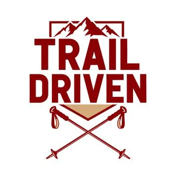 Trail driven logo with mountain and rope design elements tshirt design Stock Illustration
