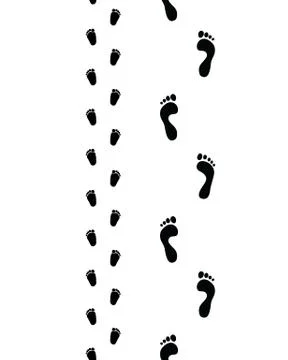 Trail of feet, seamless Stock Illustration