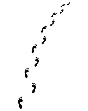 Trail of  footsteps Stock Illustration