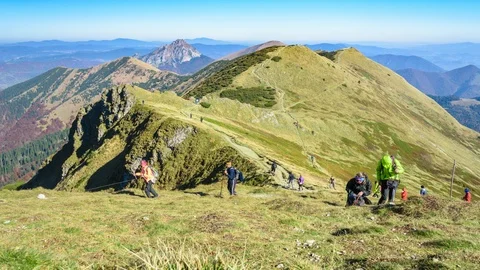 The trail in the Great Rozsutec hill Stock Footage 99551291
