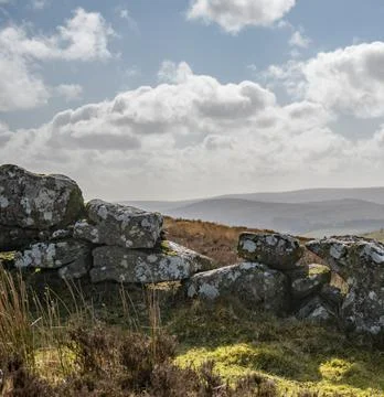 Trail up to Grimspound Tor Stock Photos