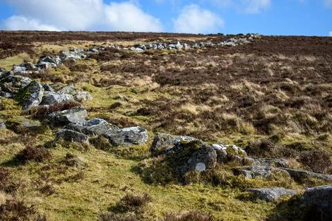 Trail up to Grimspound Tor Stock Photos