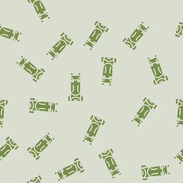 Trail hiking backpack glyph vector seamless pattern Stock Illustration