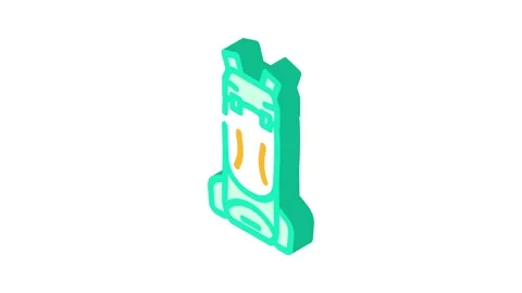 Trail hiking backpack isometric icon animation Stock Footage 327278012