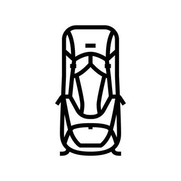 Trail hiking backpack line icon vector illustration Illustrazione stock
