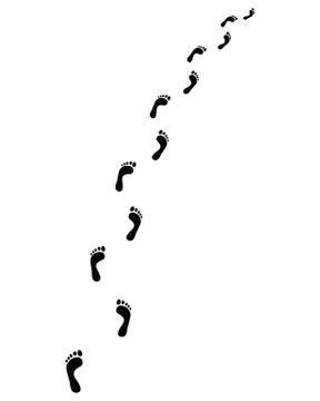 Trail of human bare footsteps Stock Illustration