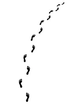 Trail of human bare footsteps Stock Illustration
