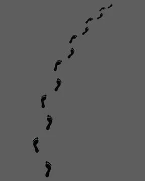Trail of human bare footsteps Stock Illustration