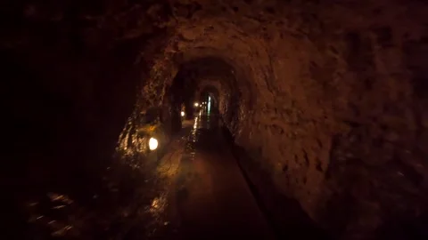 Trail in the Iris Grotto at the Cola de Caballo Waterfall in the Monasterio Stock Footage 277533240