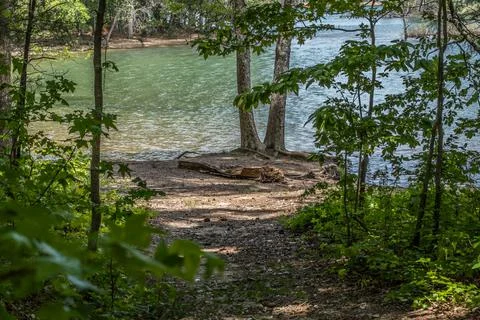 Trail to the lake Foto stock