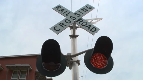 Trail lights on railroad Stock Footage 39800870