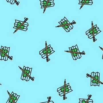 Trail map pole nordic walking vector seamless pattern Illustrazione stock