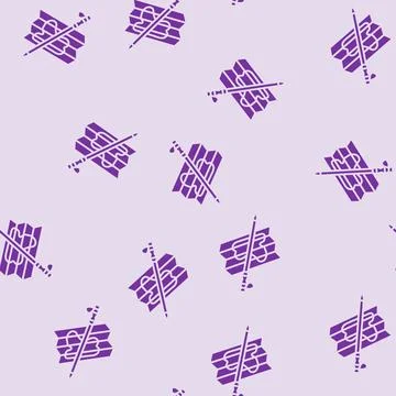 Trail map pole nordic walking glyph seamless pattern Stock Illustration