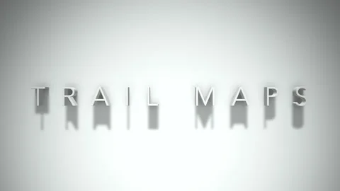 Trail Maps 3D title animation with shadows on a white background Stock Footage 296553439