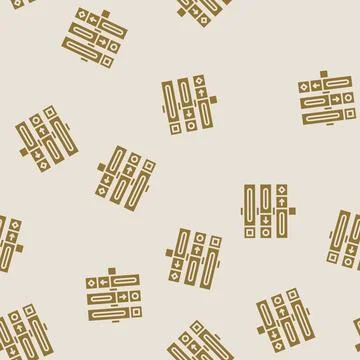 Trail marker mountain skiing glyph seamless pattern Stock Illustration