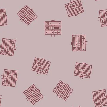 Trail marker mountain skiing line seamless pattern Stock Illustration