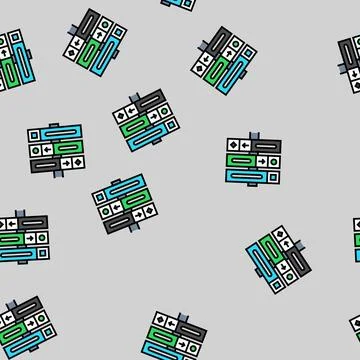 Trail marker mountain skiing vector seamless pattern Illustrazione stock