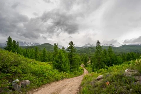 Trail in the mountains Stock Photos