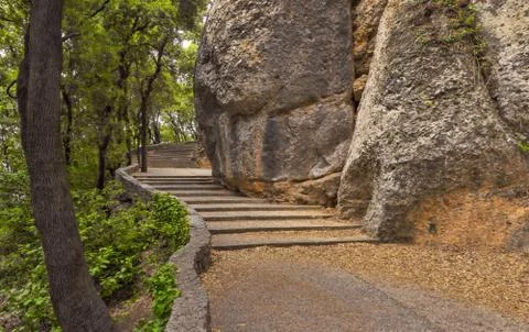 Trail in the mountains. Stock Photos