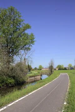 Trail next to a river Stock Photos