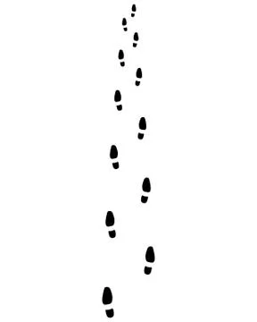 Trail of prints of shoes Stock Illustration