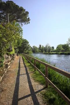 Trail by the rivershore Stock Photos