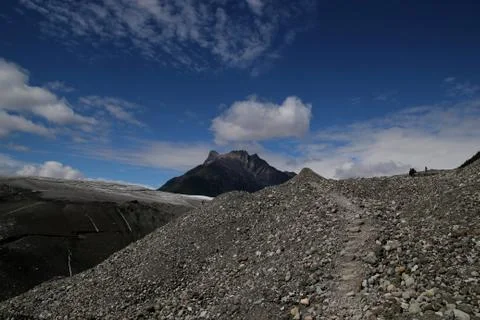 Trail to the root glacier Foto stock