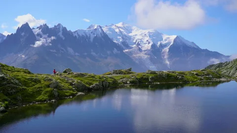Trail run near Chamonix Stock Footage 162479815