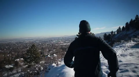 Trail runner athlete training on snow mountain Stock-Footage 50969553