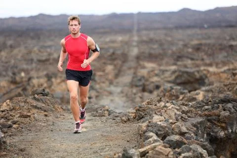 Trail runner - running man Foto stock