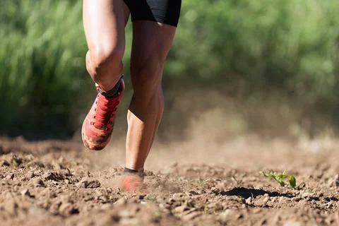 Trail running athlete 스톡 사진