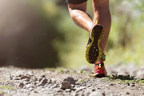 Trail running athlete Stock Photos